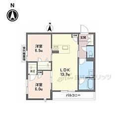 シャーメゾン鏡山 2LDKの間取図画像
