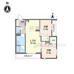 シャーメゾン鏡山 2LDKの間取図画像