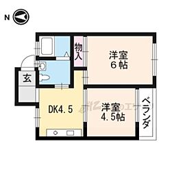 ロイヤルマンション 2DKの間取図画像