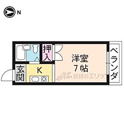 ガーディンクリス 1Kの間取図画像
