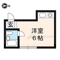ローズハイツノガミ ワンルームの間取図画像