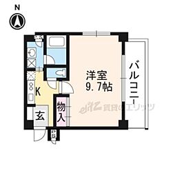 ヴァンイースト 1Kの間取図画像