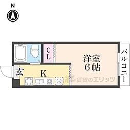 カルム・イマージュ 1Kの間取図画像