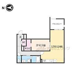 ForestMaison京都北山 WEST 1LDKの間取図画像