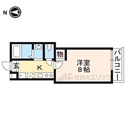 シュミート西洞院 1Kの間取図画像