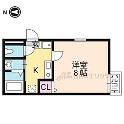 アークリード千本今出川 1Kの間取図画像