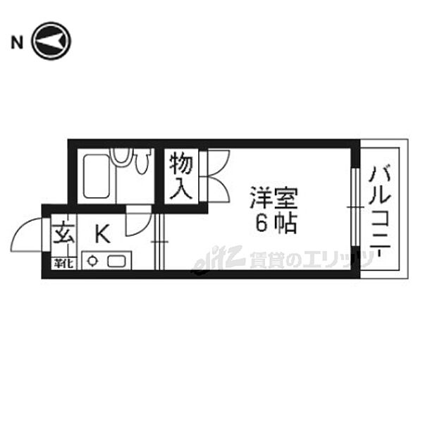 京都府京都市右京区西院春栄町(賃貸マンション1K・1階・16.38㎡)の写真 その2