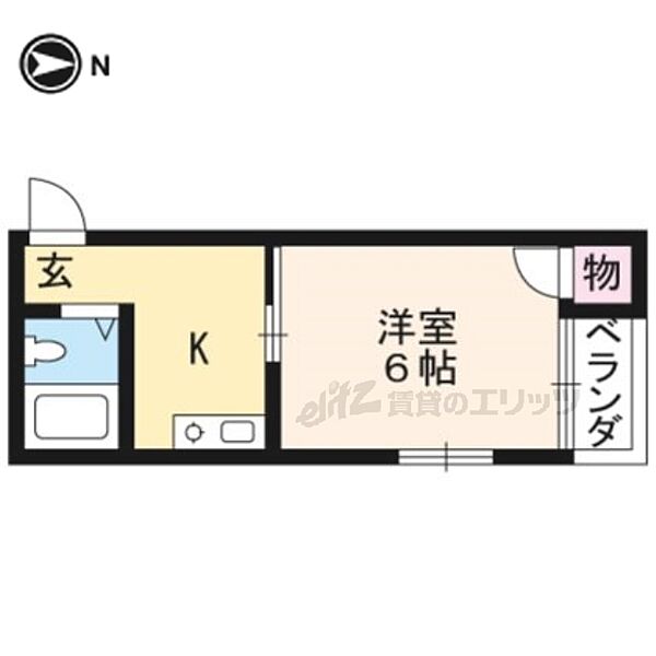 京都府京都市右京区山ノ内大町(賃貸マンション1K・3階・13.95㎡)の写真 その2