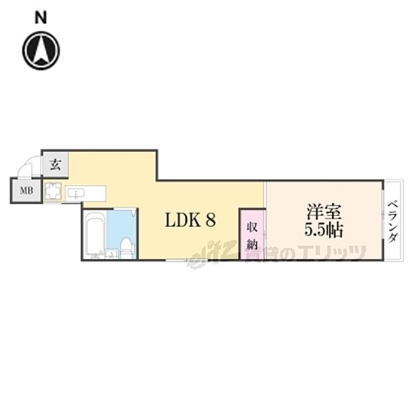 クリスタルハイツ 405｜京都府京都市東山区本町４丁目(賃貸マンション1K・4階・24.00㎡)の写真 その2