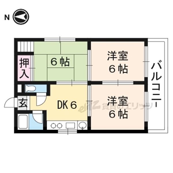 グッディ東五条 301｜京都府京都市東山区大和大路通五条下る２丁目上梅屋町(賃貸マンション3K・3階・45.00㎡)の写真 その2