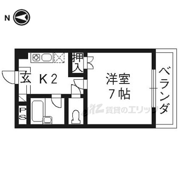 パラーシオ聚楽 305｜京都府京都市中京区聚楽廻西町(賃貸マンション1K・3階・21.08㎡)の写真 その2