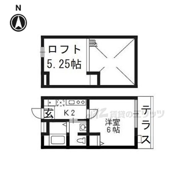 ロフティ西ノ京II 105｜京都府京都市中京区西ノ京西月光町(賃貸アパート1K・1階・27.53㎡)の写真 その2