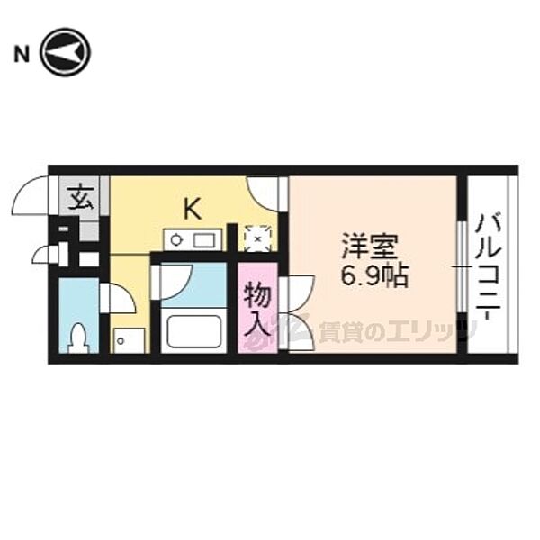 プレジール西ノ京 205｜京都府京都市中京区西ノ京北小路町(賃貸アパート1K・2階・23.18㎡)の写真 その2