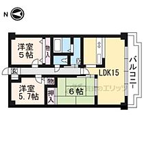 アメニティ双ヶ丘 103 ｜ 京都府京都市右京区常盤山下町（賃貸マンション3LDK・1階・69.00㎡） その2