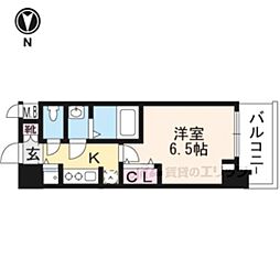 アドバンス京都ソナーレ 1Kの間取図画像