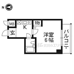 エスリード京都駅前 1Kの間取図画像