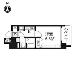 アクアプレイス京都御所ノ内 1Kの間取図画像
