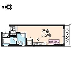 一条織信マンション ワンルームの間取図画像