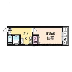 エクセル錦 1Kの間取図画像