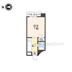 サピエンスコート烏丸七条 1Kの間取図画像