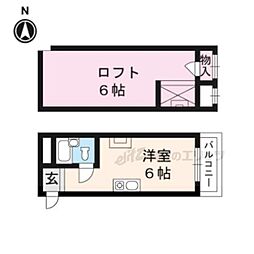 フォーブル西院 1Kの間取図画像