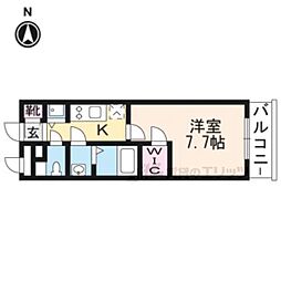ESPLACE京都駅ウエスト 1Kの間取図画像