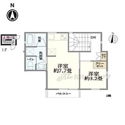 鷹峯ハイツ 1LDKの間取図画像