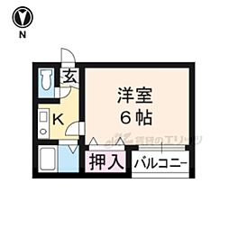 G.V.イッポー 1Kの間取図画像
