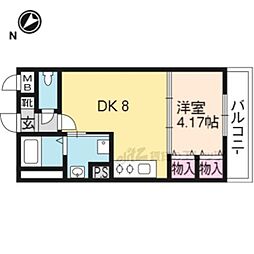 リバーサイド桂弐番館 1LDKの間取図画像