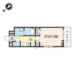 オーサム ヴィレッジ 京都桂 1Kの間取図画像
