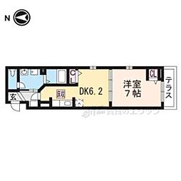 ラフレシール太秦2 1DKの間取図画像