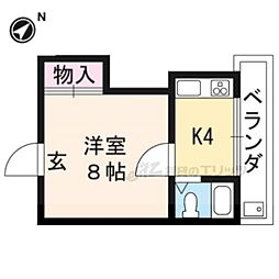 ハイツシマ 1Kの間取図画像