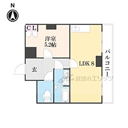 クエスト御池ビル 1LDKの間取図画像