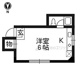 伊勢川ハイツ 1Kの間取図画像