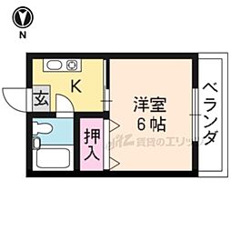 林ビル 1Kの間取図画像
