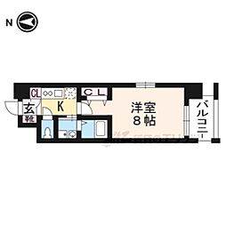 カスタリア京都西大路 1Kの間取図画像