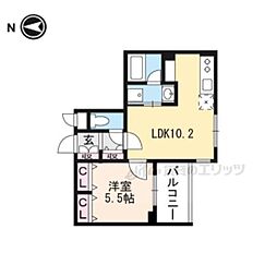 ヴァンベール御苑前 1LDKの間取図画像