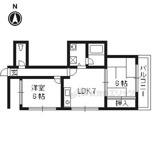 京都府京都市中京区醒ケ井通四条上る藤西町(賃貸マンション2DK・2階・45.72㎡)の写真 その2