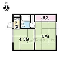 北大路アパート 202 ｜ 滋賀県大津市北大路１丁目（賃貸アパート2K・2階・24.84㎡） その2