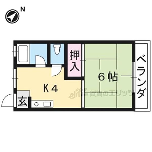 上田マンション 6｜滋賀県草津市平井３丁目(賃貸アパート1DK・1階・20.15㎡)の写真 その2