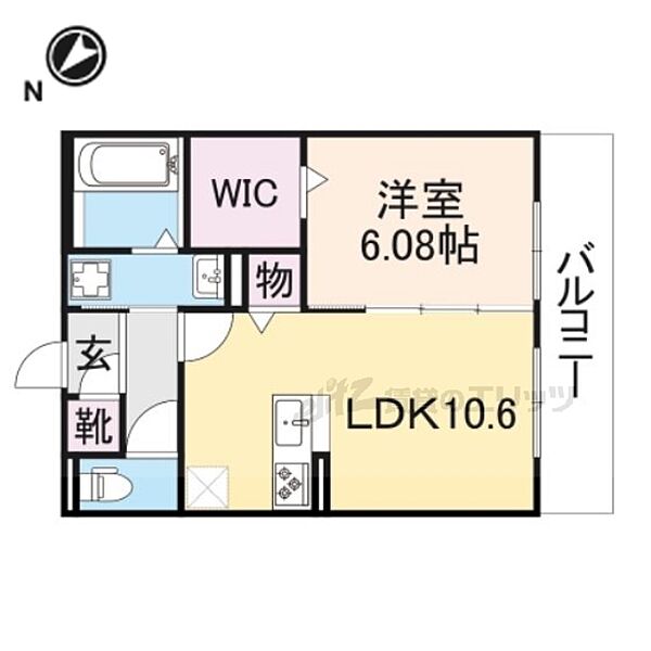 レジデンスコート栗東 202｜滋賀県栗東市綣５丁目(賃貸アパート1LDK・2階・43.41㎡)の写真 その2