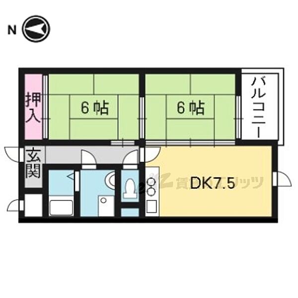 京都府京都市中京区壬生花井町(賃貸マンション2DK・2階・48.33㎡)の写真 その2