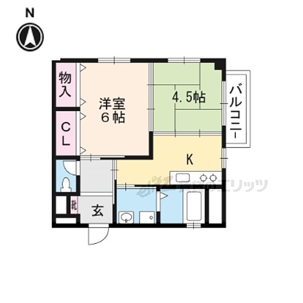 パールハウス 202｜滋賀県栗東市出庭(賃貸アパート2K・2階・41.31㎡)の写真 その2