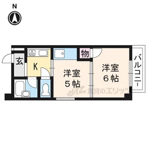 オクトピア御池 303｜京都府京都市中京区衣棚通御池上る下妙覚寺町(賃貸マンション2K・3階・29.20㎡)の写真 その2