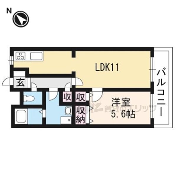 ベルヴィ栗東 307｜滋賀県栗東市手原２丁目(賃貸マンション1LDK・3階・38.00㎡)の写真 その2