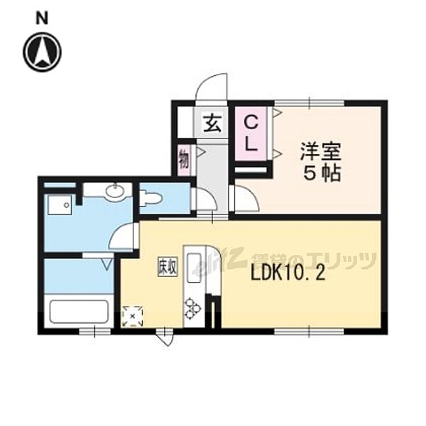 京都府京都市中京区西ノ京西月光町(賃貸アパート1LDK・1階・39.48㎡)の写真 その2