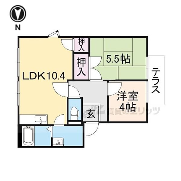 滋賀県彦根市芹川町(賃貸アパート2LDK・1階・46.75㎡)の写真 その2