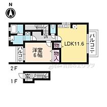 Ｐａｃｅ.2006.I 202 ｜ 滋賀県大津市北大路１丁目（賃貸アパート1LDK・2階・47.45㎡） その2