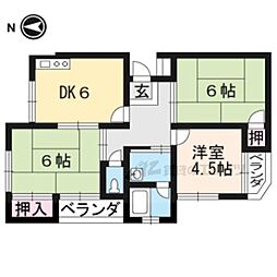 中村マンション 3DKの間取図画像