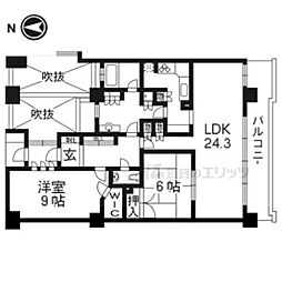 サンクタス四条烏丸スティーロレジデンス 13階2LDKの間取り
